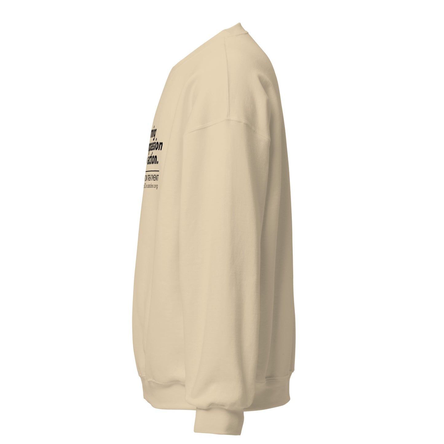 Compassion to Action Sweatshirt (Dark Text Version)