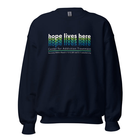 Hope Lives Here Sweatshirt (Light Text Version)