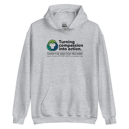 Compassion to Action Hoodie (Dark Text Version)